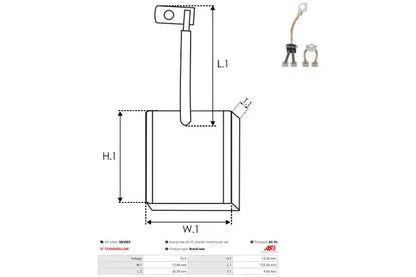Perie electromotor, 91x91x24 mm, AS-PL SB3003