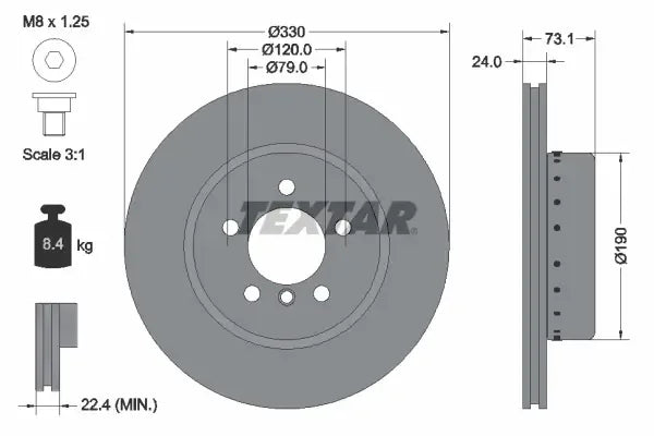 Disc frana Textar pentru BMW - 92269725