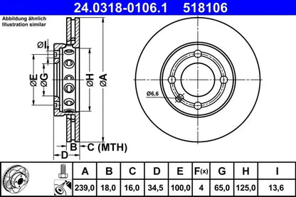 Disc frana, Volkswagen, SEAT Polo, Lupo, Arosa, Polo Caseta, Hatchback, Ø239.0 mm, TRW 24031801061