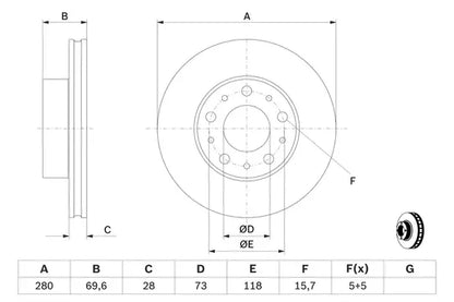 Disc frana, Citroen, Fiat, Opel, Peugeot, 297x297x78 mm, Bosch 0986479B99