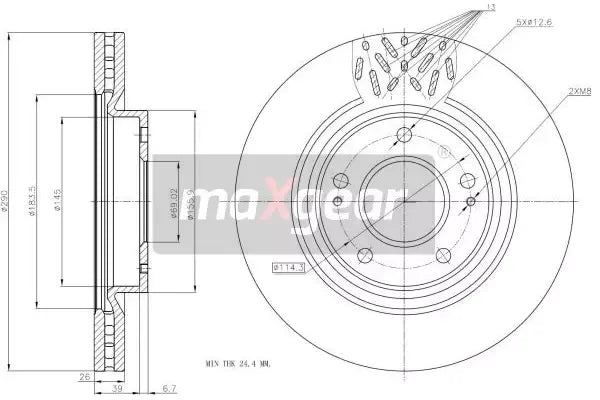 Disc frana, Mitsubishi Grandis, Ø290 mm, Maxgear 192393
