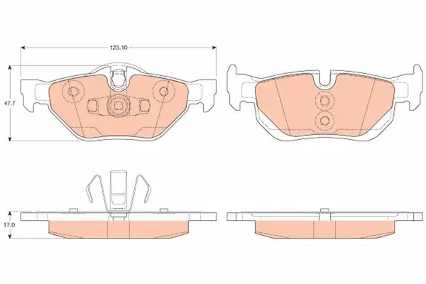 Set placute frana disc, BMW, Bmw (brilliance), 137x88x84 mm, TRW GDB2050