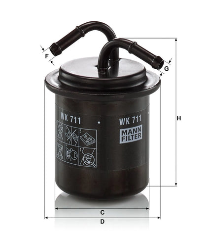 Filtru Combustibil MAN pentru Subaru Forester/Impreza/Legacy/Svx - WK711