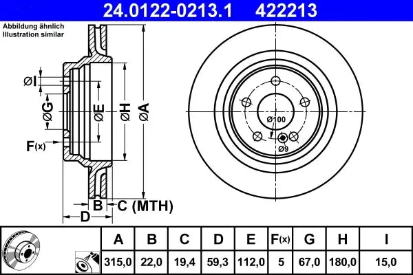 Disc frana, Mercedes-Benz Clasa S, Ø315.0 mm, TRW 24012202131