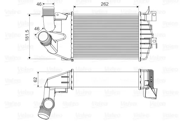 Intercooler compresor, Opel, 558x283x262 mm, Valeo VAL818556