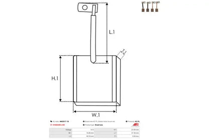 Perie electromotor, 93x60x26 mm, AS-PL MASX1718