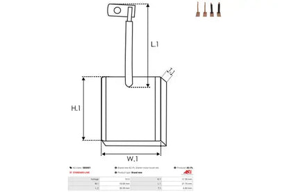 Perie electromotor, 95x53x22 mm, AS-PL SB5001