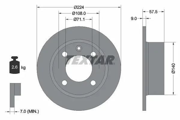 Disc frana, Citroen Xantia, Ø224 mm, Textar 92059700