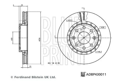 Disc frana, Chevrolet, Ø256.0 mm, Blue Print ADBP430011