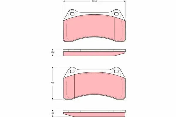 Set placute frana disc, Jaguar Xj, 164x86x82 mm, TRW GDB1512