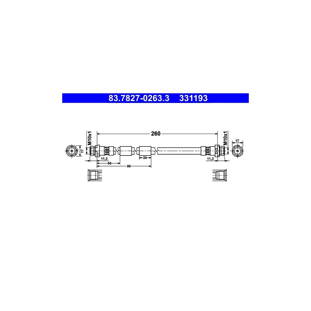 Kit Frane ATE pentru Ford B Max/Fiesta - 83.7827-0263.3
