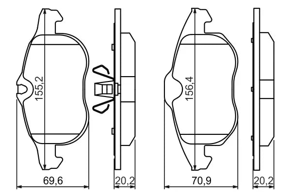 Set placute frana disc, Fiat, Opel, Saab, 184x127x102 mm, Bosch 0986494044