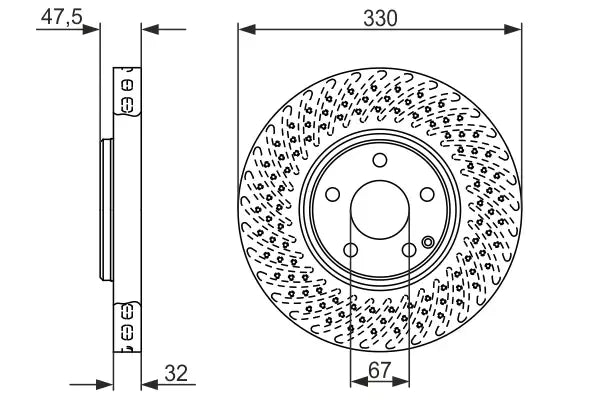 Disc frana, Mercedes-Benz Clasa E, Clasa S, Ø330 mm, Bosch 0986479334