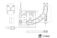 Brat suspensie roata, Dodge, Hyundai, 568x265x87 mm, Febi Bilstein FE177844