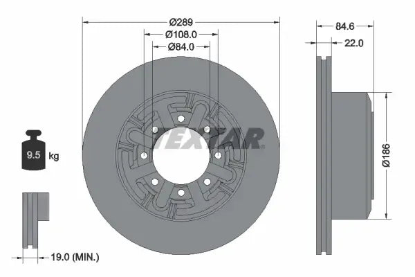 Disc frana Textar pentru Iveco - 93089600