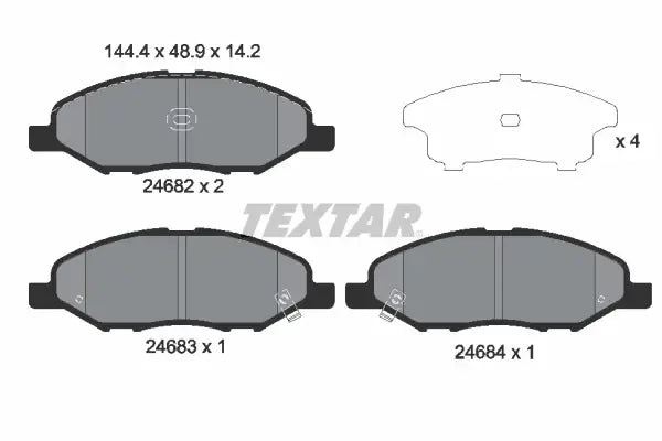 Set placute frana, frana disc Textar pentru Nissan - 2468201