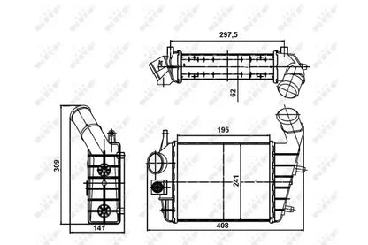 Intercooler compresor, Alfa Romeo, 437x386x210 mm, NRF NRF30123A