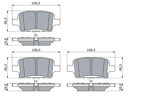 Set placute frana disc, Opel, 120x75x68 mm, Bosch 0986424870