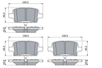 Set placute frana disc, Opel, 120x75x68 mm, Bosch 0986424870