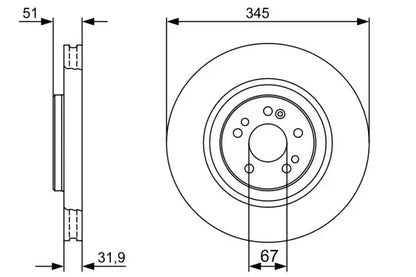 Disc frana, Mercedes-Benz, 359x359x96 mm, Bosch 0986479405