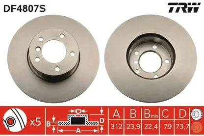 Disc frana, BMW, Bmw (brilliance), Ø312 mm, TRW DF4807S