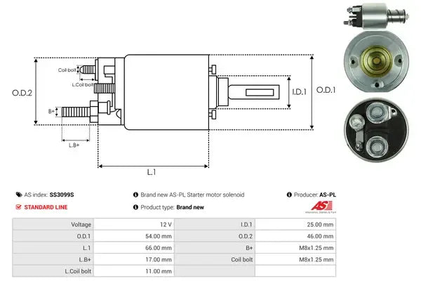 Solenoid, electromotor As-Pl - SS3099S