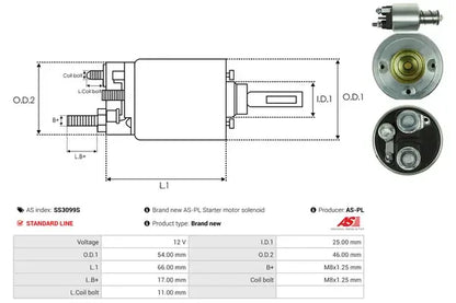 Solenoid, electromotor As-Pl - SS3099S