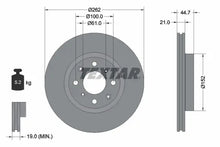 Disc frana, Honda Jazz, Ø262 mm, Textar 92334003
