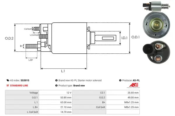 Solenoid electromotor, AS-PL SS3015