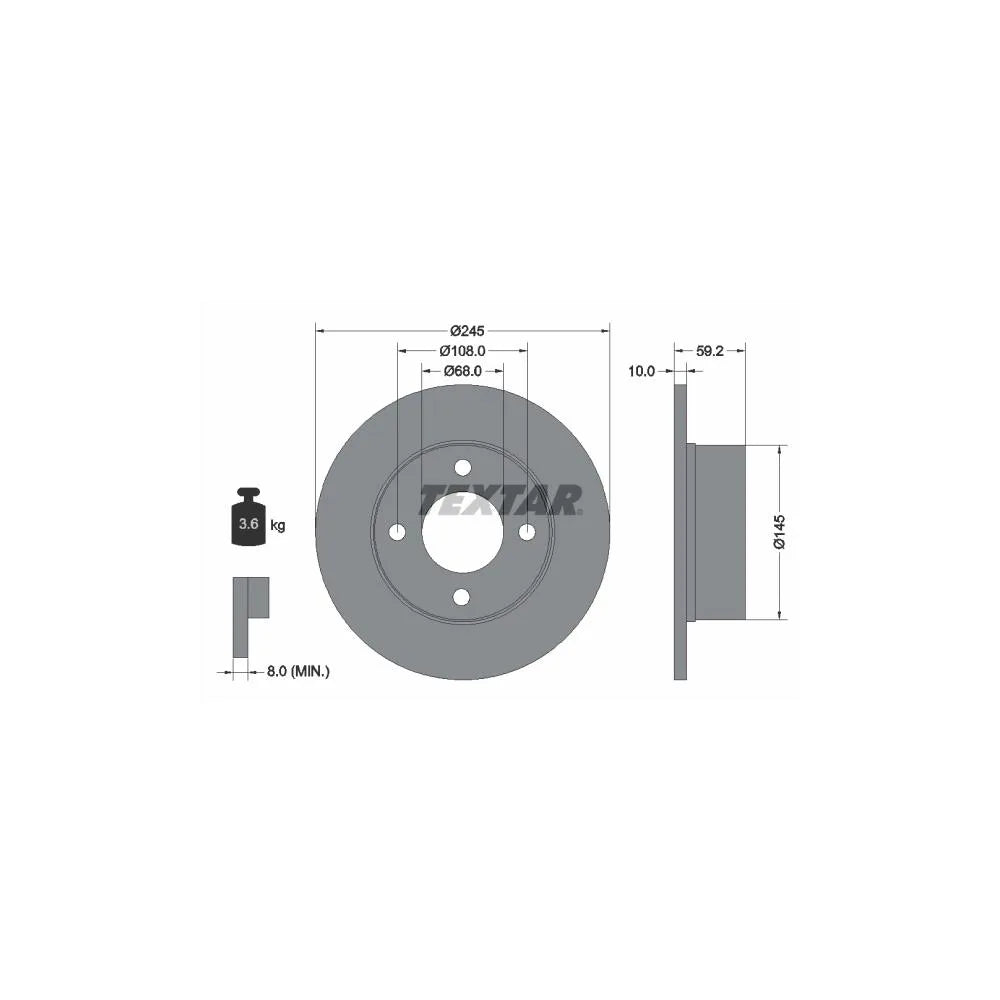 Disc Frana Textar pentru Audi 100/80/90/Cabriolet - 92026100