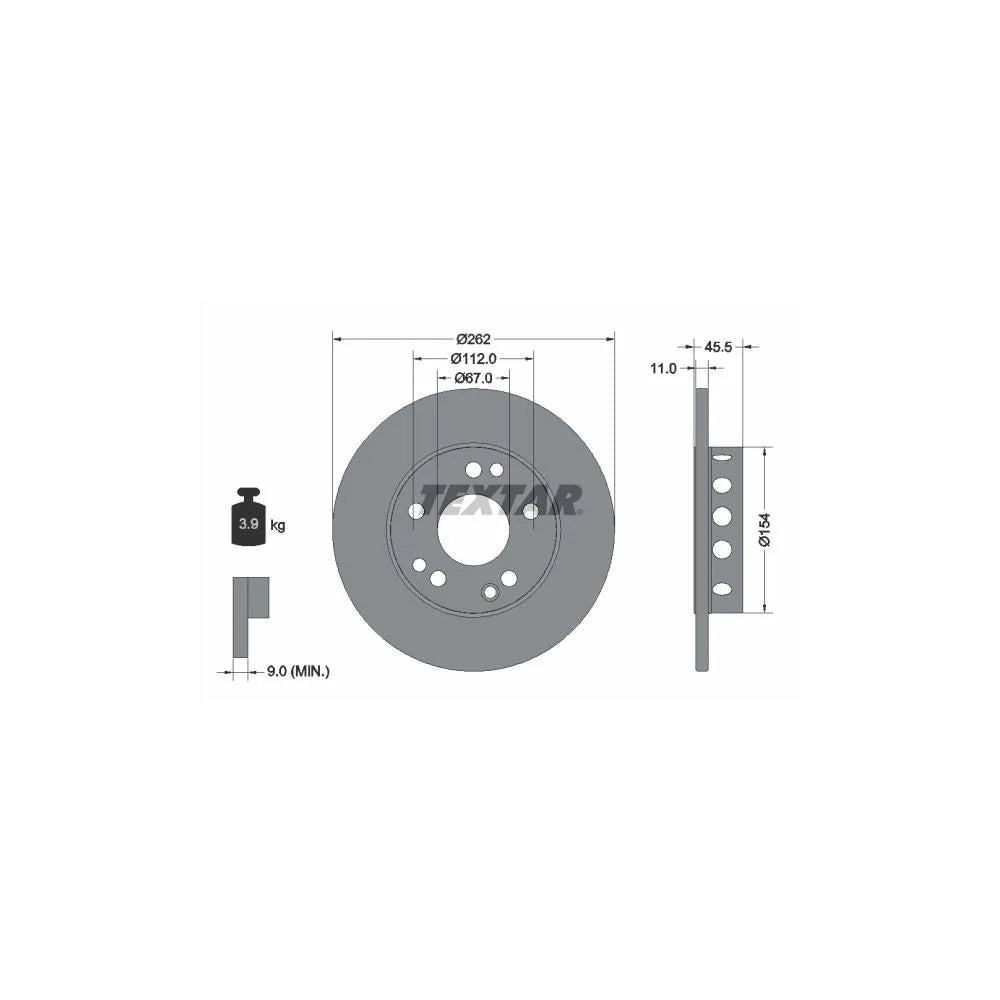 Disc Frana Textar pentru Mercedes-Benz 190 - 92027403