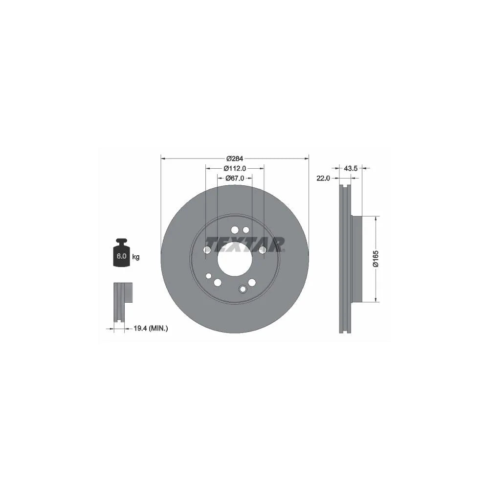 Disc Frana Textar pentru Mercedes-Benz 124 Cupe/124/124 T Model/190/E Class - 92031900
