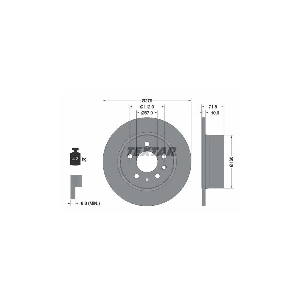 Disc Frana Textar pentru Mercedes-Benz 8/8 Cupe/123 Cupe/123/123 T Model - 92032600