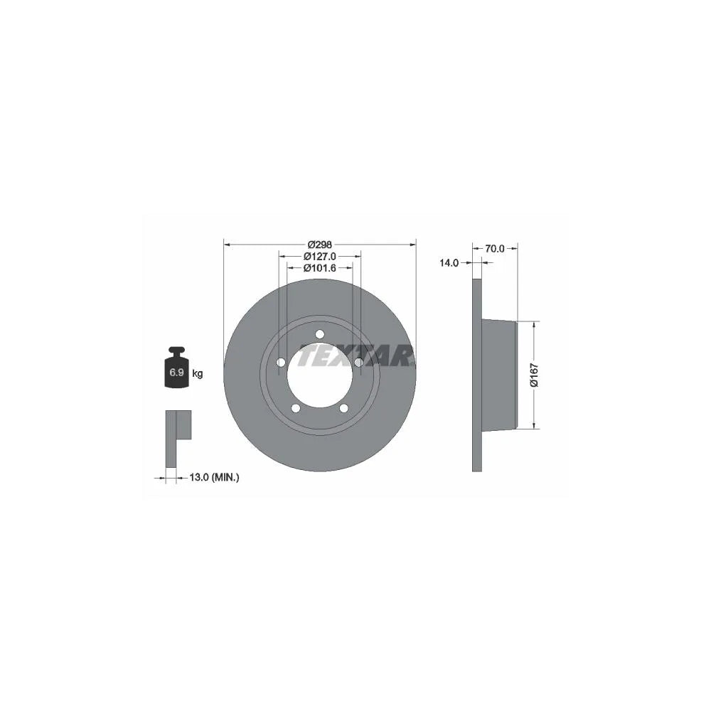 Disc Frana Textar pentru Land Rover 110 127/90/Defender/Defender Pick/Defender Platou - 92040600