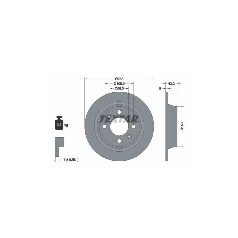 Disc Frana Textar pentru Saab 900/9000 - 92048500