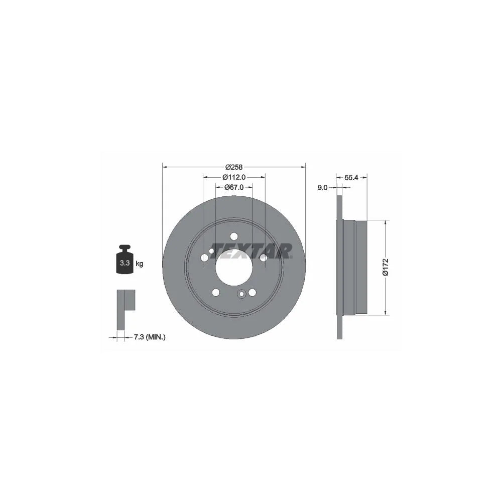 Disc Frana Textar pentru Mercedes-Benz 124 Cupe/124/190/C Class/E Class - 92059503