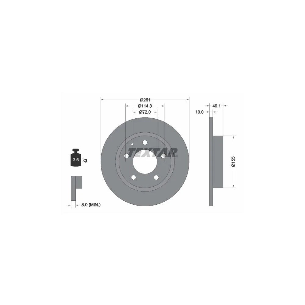 Discuri Frana Textar pentru Ford Usa Probe, Mazda 626/Mx 6/Premacy/Xedos 6 - 92062100