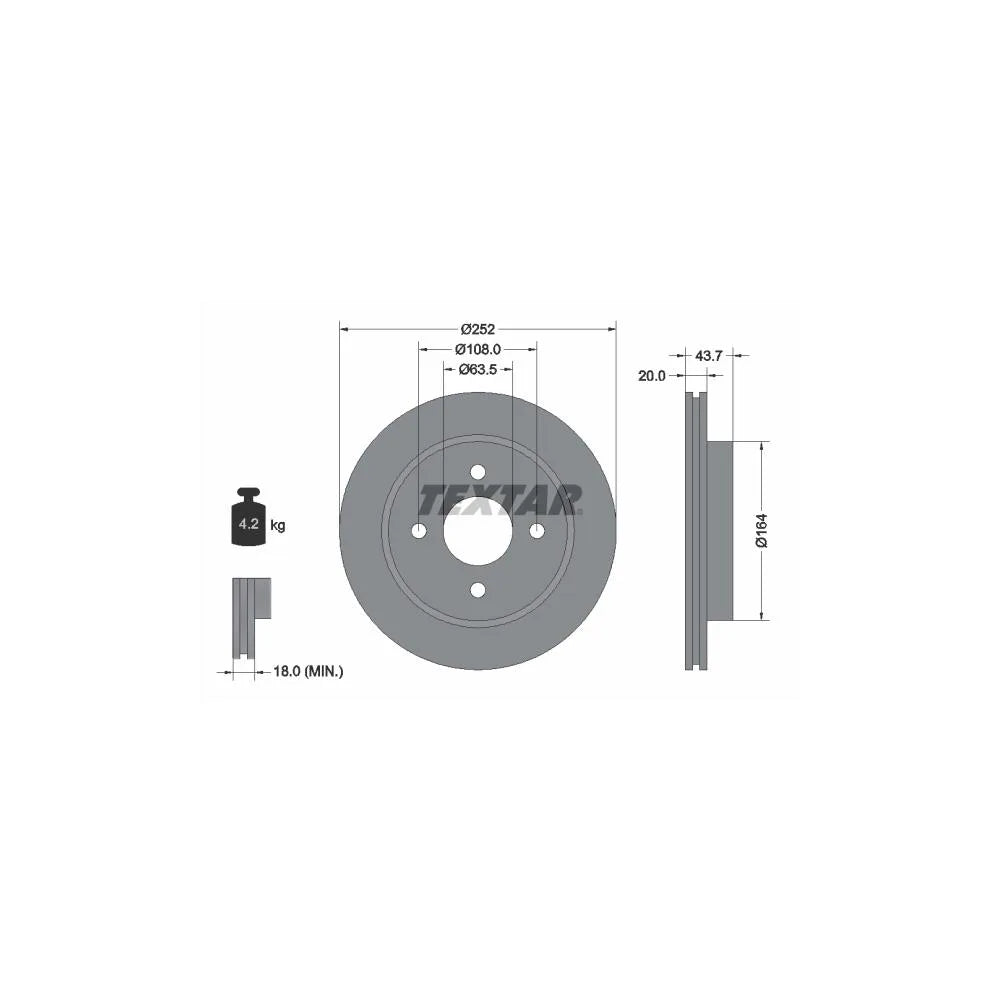 Disc Frana Textar - 92063603