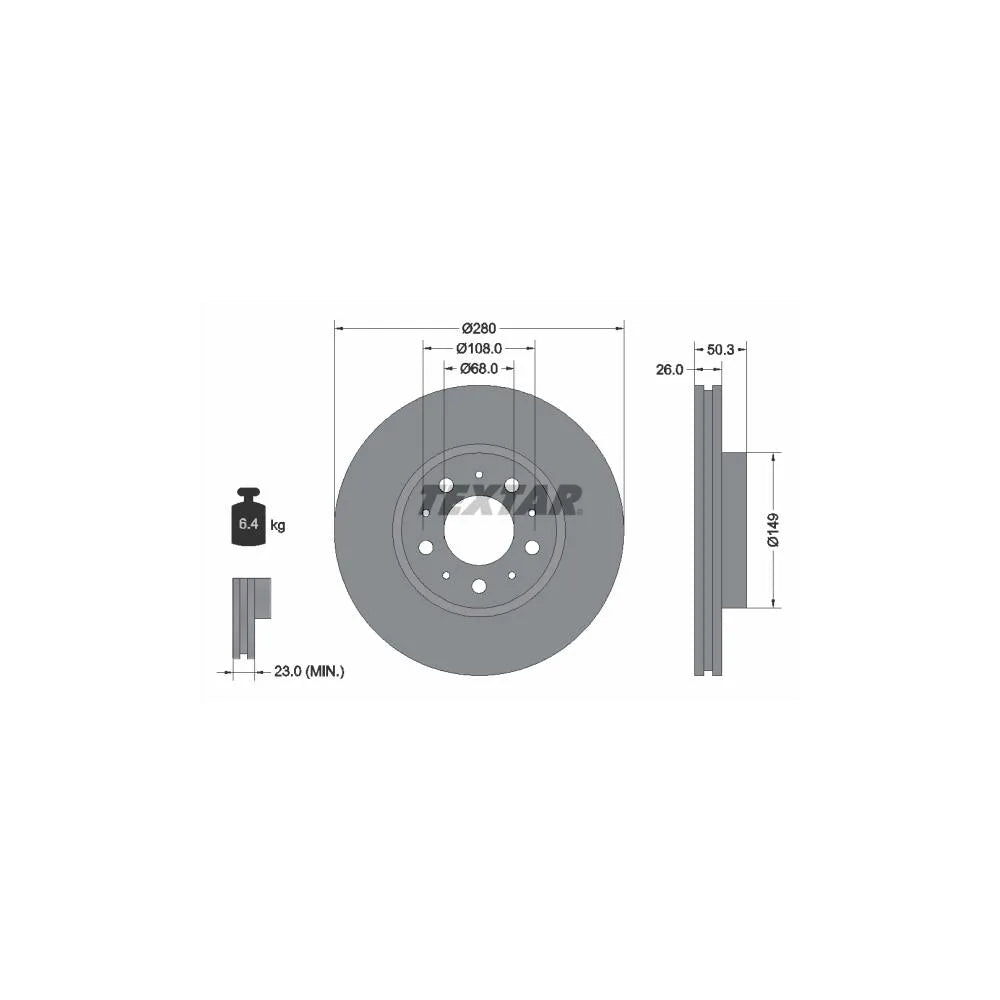 Disc Frana Textar pentru Volvo 850/960/C70/S70/S90 - 92066703