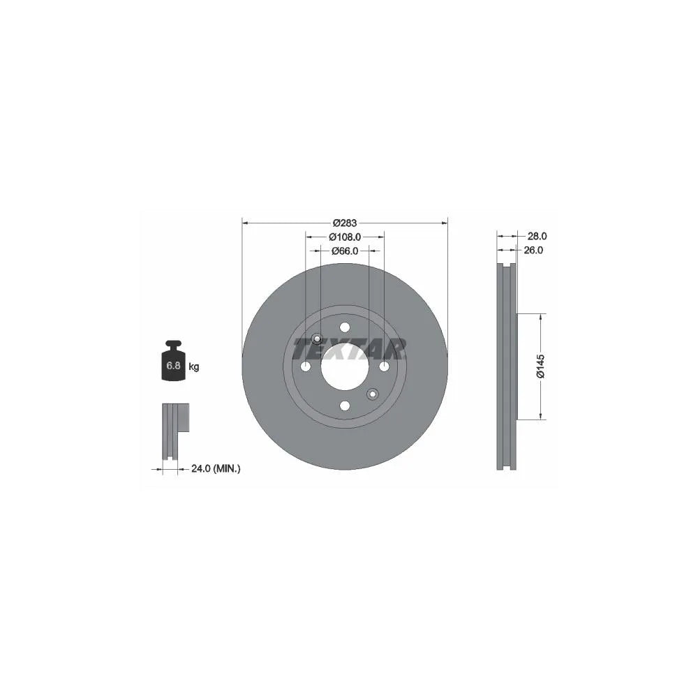 Disc Frana Textar pentru Citroen Xantia, Peugeot 406/406 Cupe - 92078703