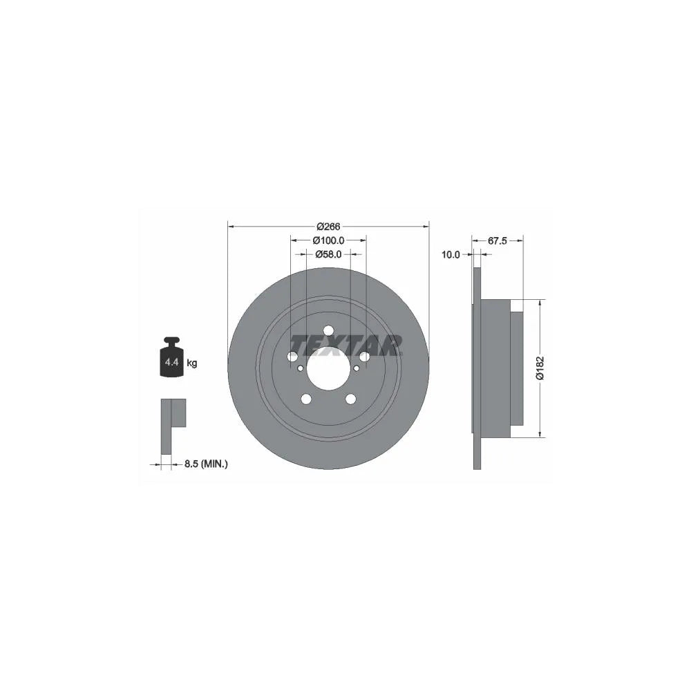 Disc Frana Textar pentru Subaru Forester/Impreza/Impreza Cupe/Legacy/Legacy Outback - 92082000
