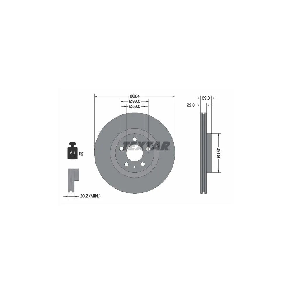 Disc Frana Textar pentru Alfa Romeo Gtv/Spider - 92083203