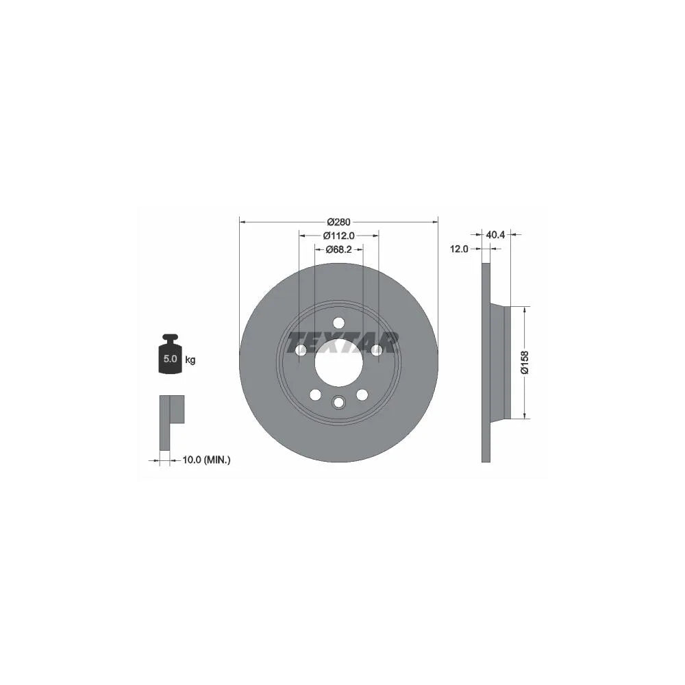 Disc Frana Textar pentru Volkswagen California/Transporter - 92083903