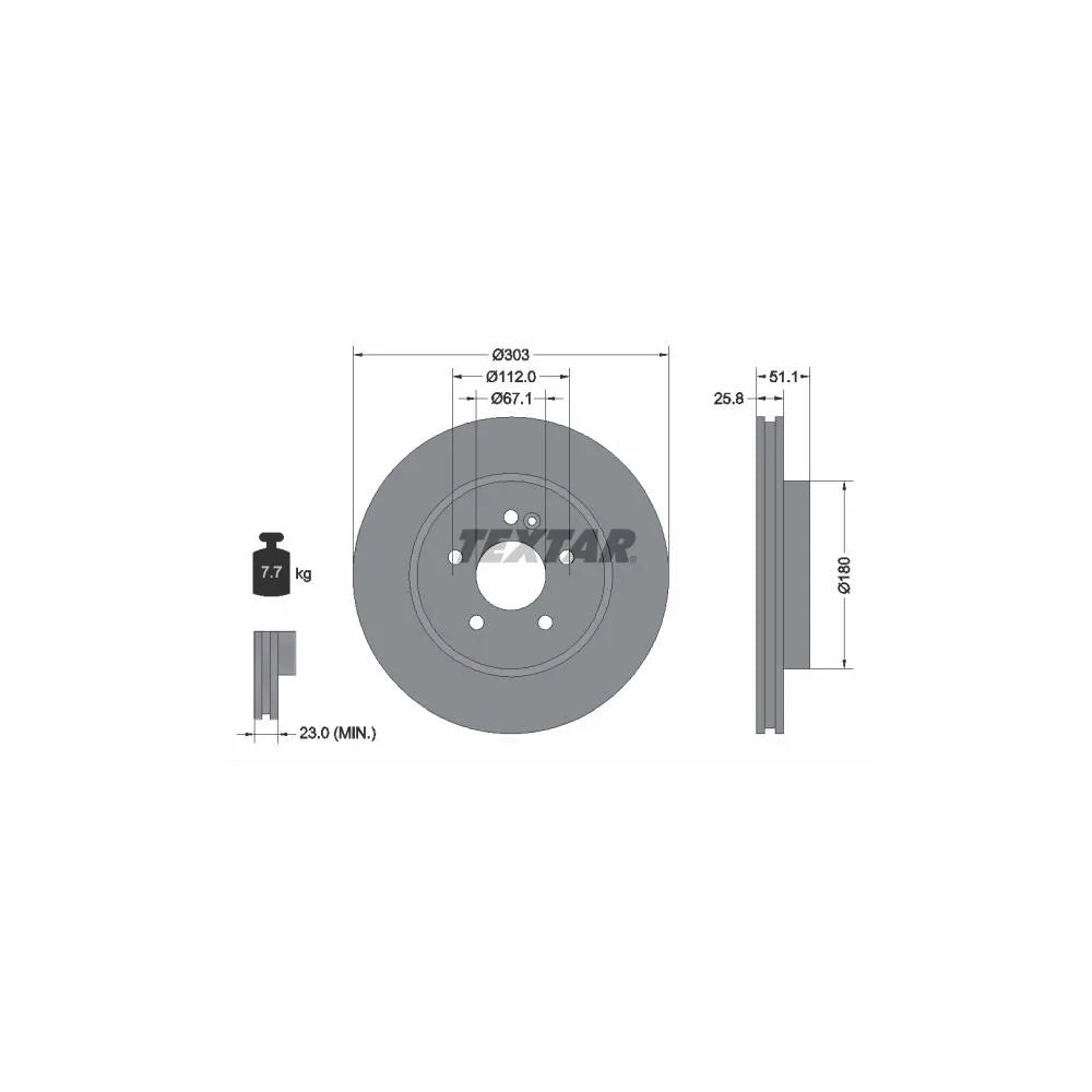Disc Frana Textar pentru Mercedes-Benz M Class - 92089905