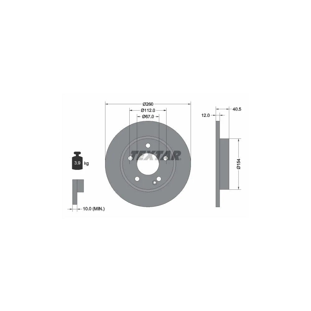 Disc Frana Textar pentru Mercedes-Benz A Class - 92091203