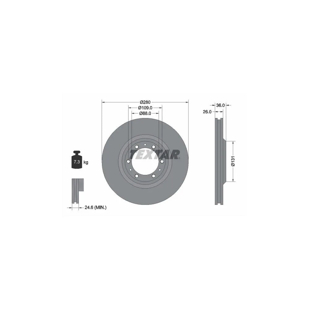 Disc Frana Textar pentru Isuzu Trooper, Opel Frontera A/Frontera B/Monterey A/Monterey B - 92091400