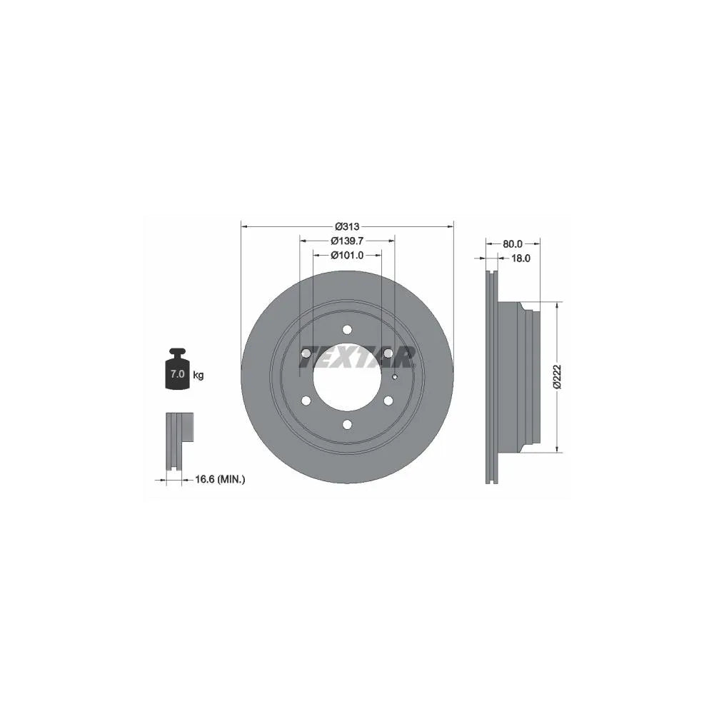 Disc Frana Textar pentru Isuzu Trooper, Opel Frontera A/Frontera B/Monterey A/Monterey B - 92091600