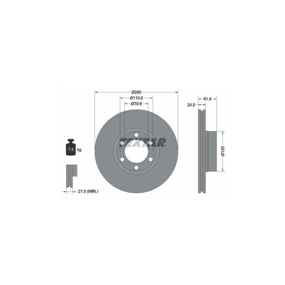 Disc Frana Textar pentru Opel Movano A, Renault Master - 92097703