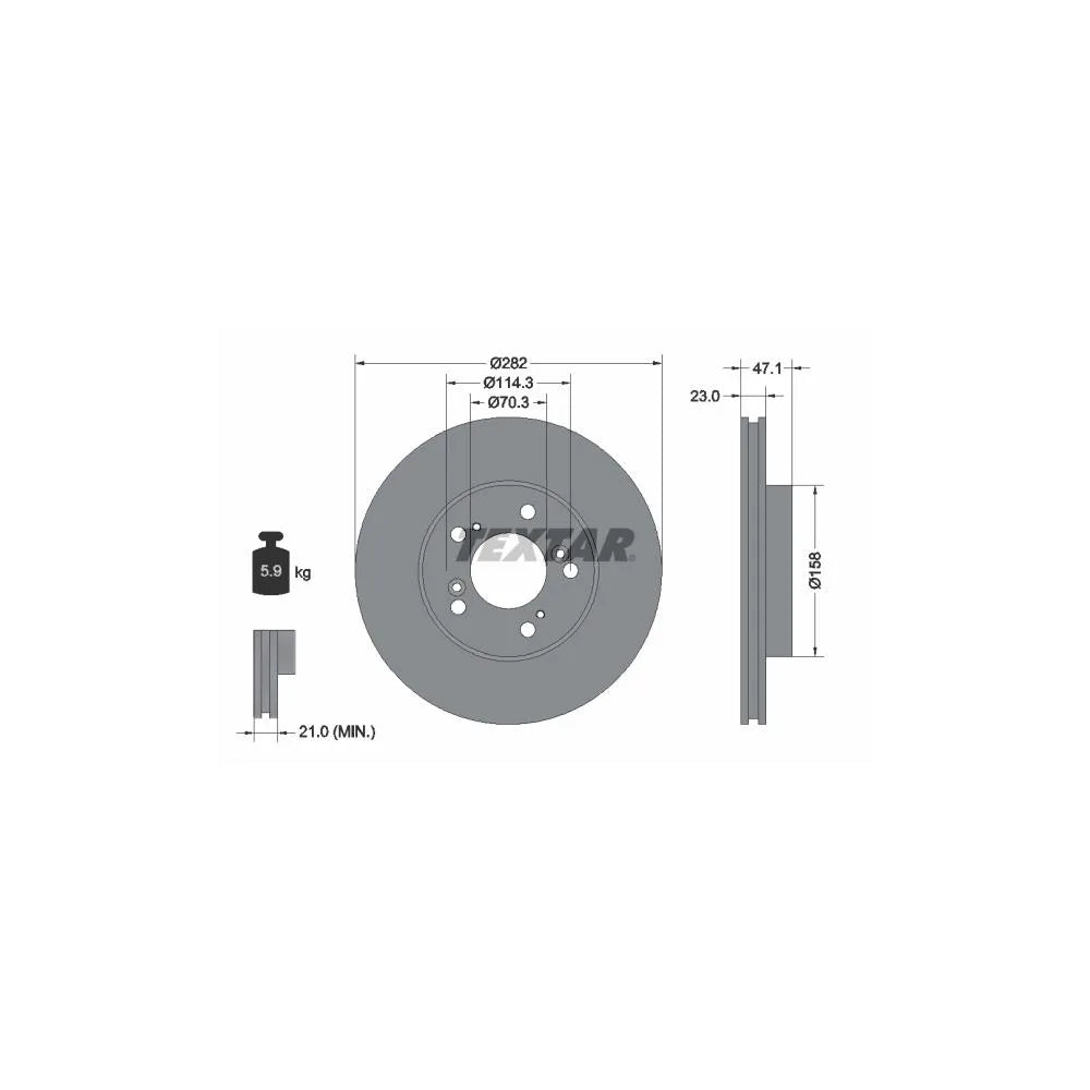 Disc Frana Textar pentru Honda Cr V/Hr V/Integra Cupe/Legend/Prelude - 92101000