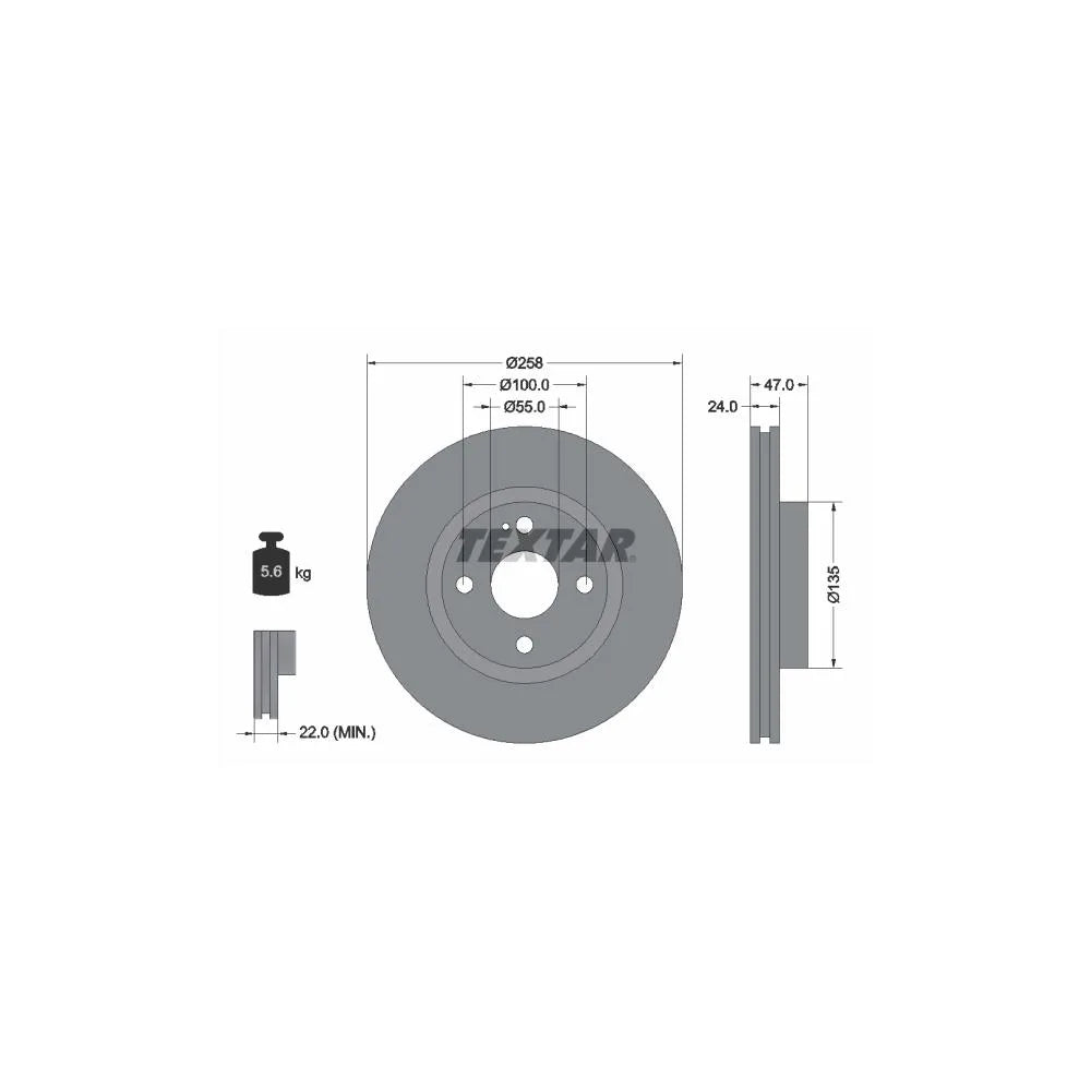 Disc Frana Textar pentru Mazda 323 F/323 S - 92103100